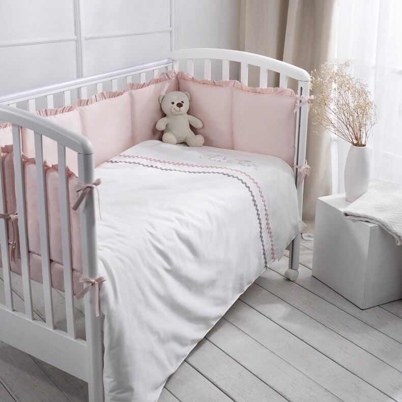 Комплект в кроватку Perina Toys Sateen Collection 6 предметов (Розовый ТСК6-02.5)