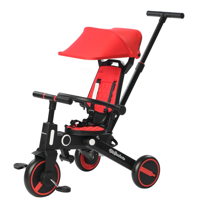 Велосипед детский трёхколесный складной Mr Sandman SL-168 - Чёрный/Красный